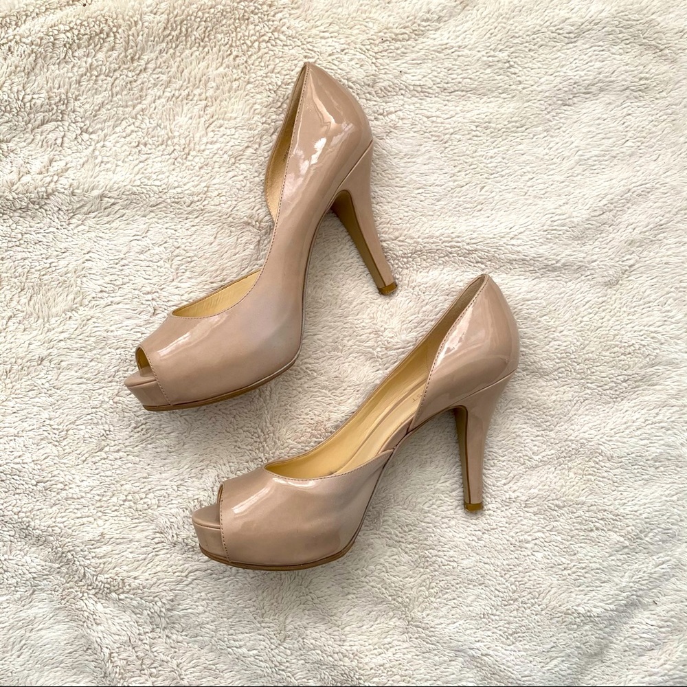 Nine West Nude Patent Leather peep-toe - size 6.5